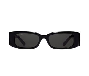 Balenciaga Max Rectangle Sunglasses In Black Eastman Acetate Renew With Rectangle Shape Black Lense