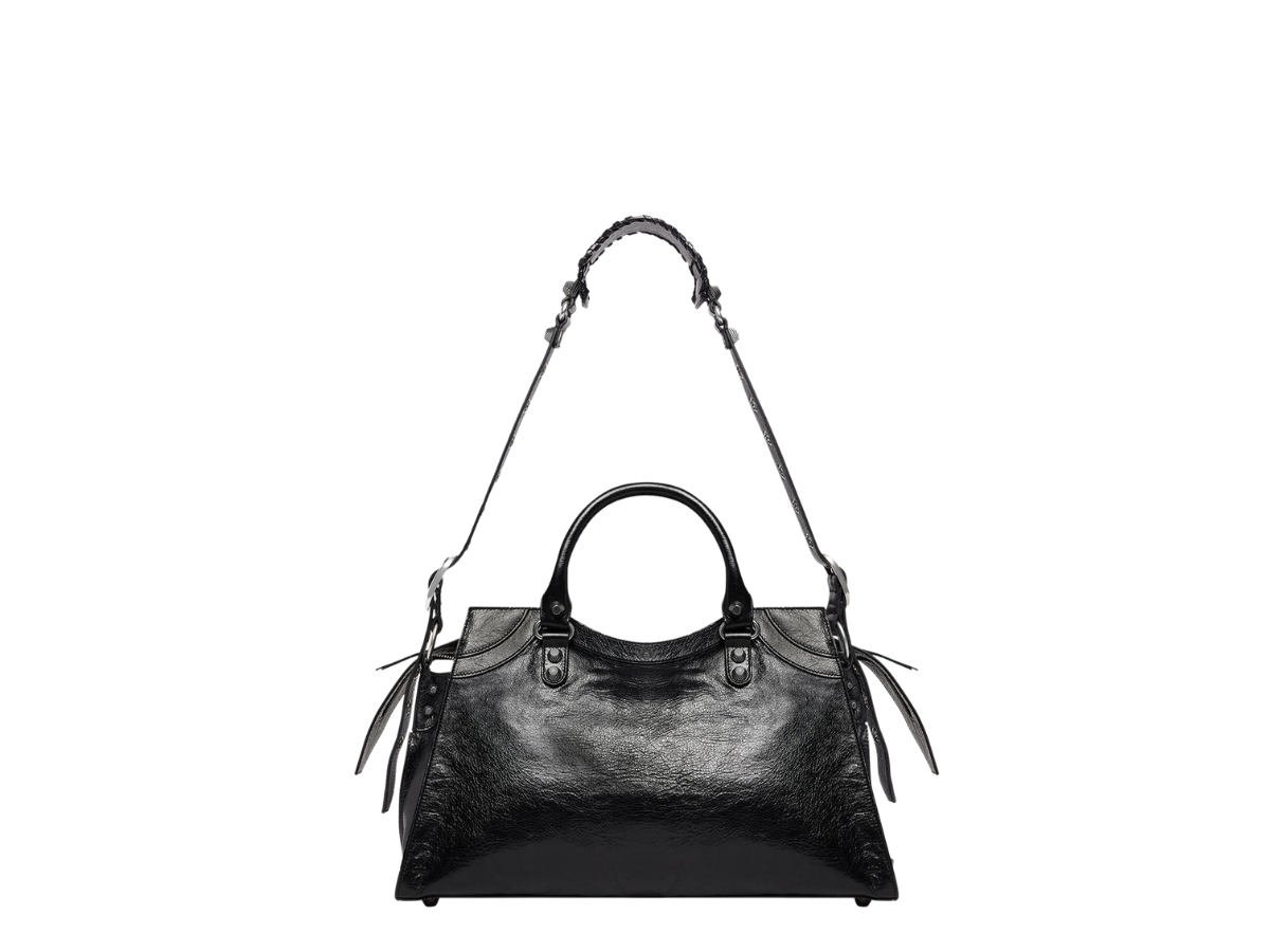 Balenciaga Neo Cagole City Handbag In Arena Lambskin With Aged