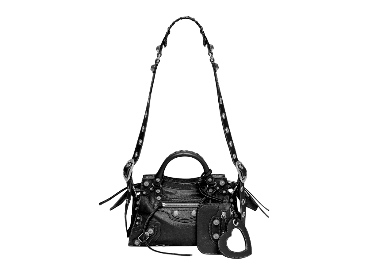 Balenciaga Neo Cagole Xs Handbag In Black Arena Lambskin