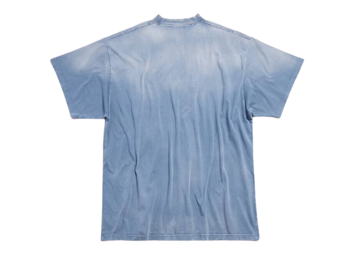 25SS new/BALENCIAGA パリコットンTシャツ T-Shirt Blue Luxury T-shirt - Balenciaga light blue T-shirt with