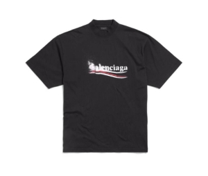 Buy Balenciaga Political Stencil T-shirt Medium Fit White-Black at Sasom – Authentic and Ready to Ship