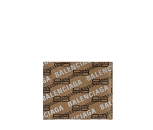 Buy Balenciaga Signature Square Folded Wallet In Monogram Coated Canvas And Allover Logo Beige at Sasom – Authentic and Ready to Ship