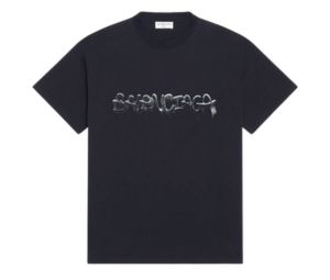 Balenciaga Slime Medium Fit Vintage T-Shirt Black (W)
