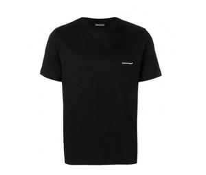 Balenciaga Small Logo Print Regular Fit Cotton T-shirt Black/White