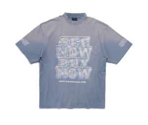 Buy Balenciaga Snbn T-shirt Large Fit Blue at Sasom – Authentic and Ready to Ship