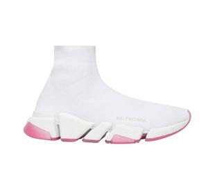 Balenciaga Speed 2.0 Transparent Sole White Pink  (W)