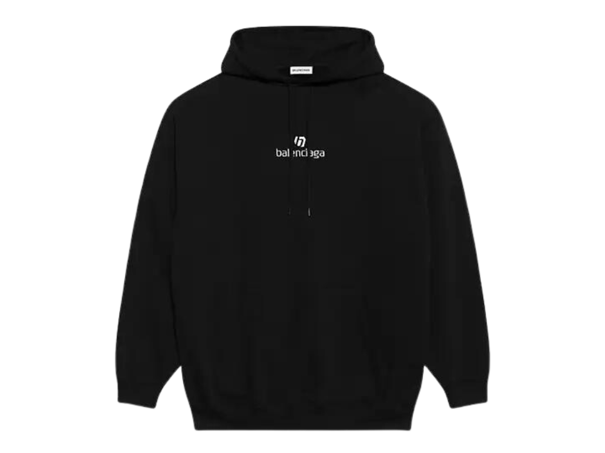 Balenciaga Sponser Logo Hoodie Black