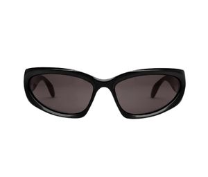 Balenciaga Swift Oval Sunglasses In Black Bio-Based Injected Nylon Frame With Black Lenes