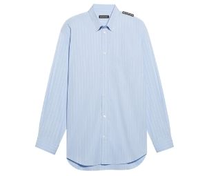 Balenciaga Tab Shirt In Blue And White 