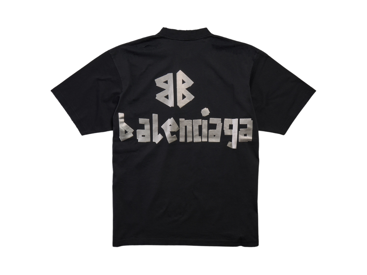 Balenciaga Tape Type T-shirt Medium Fit In Black Vintage Jersey