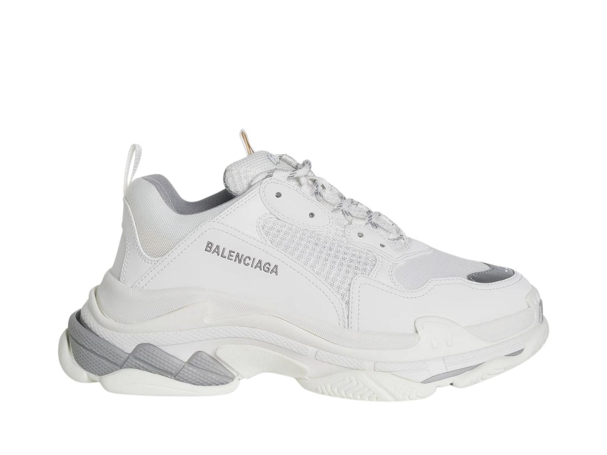 Buy Balenciaga Triple S Sneaker In White And Silver Metallic Double Foam And Mesh (2021) at Sasom – Authentic and Ready to Ship
