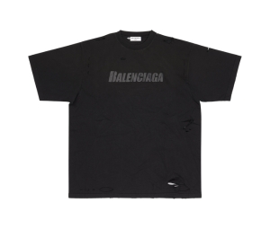 Buy Balenciaga Caps Boxy Fit T-Shirt In Cotton Vintage Black-Grey at Sasom – Authentic and Ready to Ship