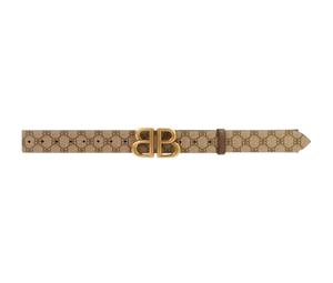 Buy Balenciaga x Gucci Hacker BB Belt in Coated Canvas in Beige at Sasom – Authentic and Ready to Ship
