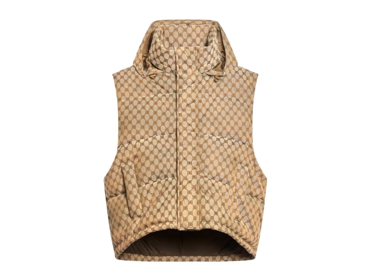 Balenciaga x Gucci Hacker Cocoon Puffer Gilet in Beige