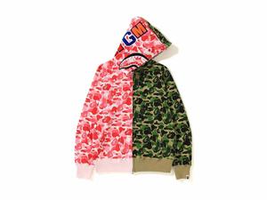 Buy BAPE ABC Separate Shark Full Zip Hoodie Pink/Green at Sasom – Authentic and Ready to Ship