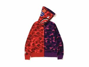 Buy Bape Color Camo Separate Shark Full Zip Hoodie Red Purple at Sasom – Authentic and Ready to Ship