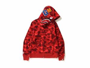 Buy BAPE Color Camo Shark Full Zip Hoodie Red at Sasom – Authentic and Ready to Ship
