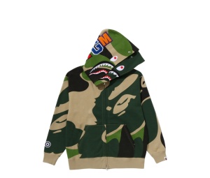 Buy A Bathing Ape Mega Abc Camo Double Shark Relaxed Fit Full Zip Hoodie Green at Sasom – Authentic and Ready to Ship
