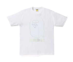 Bape Hologram By Bathing Outline Tee White