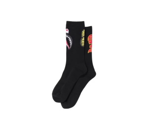 Buy A Bathing Ape 2nd Shark Socks Black at Sasom – Authentic and Ready to Ship