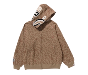 Buy BAPE Sport Monogram Shark Hoodie Beige at Sasom – Authentic and Ready to Ship