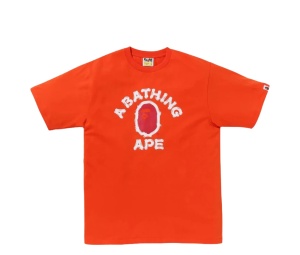 Buy BAPE Brush College Tee Orange at Sasom – Authentic and Ready to Ship