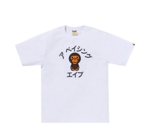 Buy Bape Baby Milo College T-shirt White at Sasom – Authentic and Ready to Ship