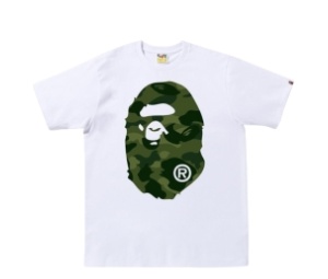 Buy BAPE Color Camo Big Ape Head Tee White Green at Sasom – Authentic and Ready to Ship