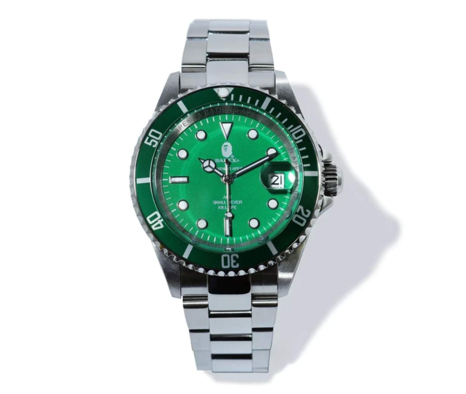 ช้อป BAPE Type 1 Bapex Watch Silver/Greenของแท้ที่ SASOM