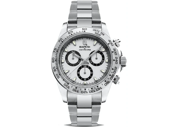 Buy BAPE Type 4 BAPEX Watch Silver/White at Sasom – Authentic and Ready to Ship