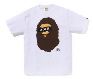 Bape X God Selection XXX Ape Head Tee White