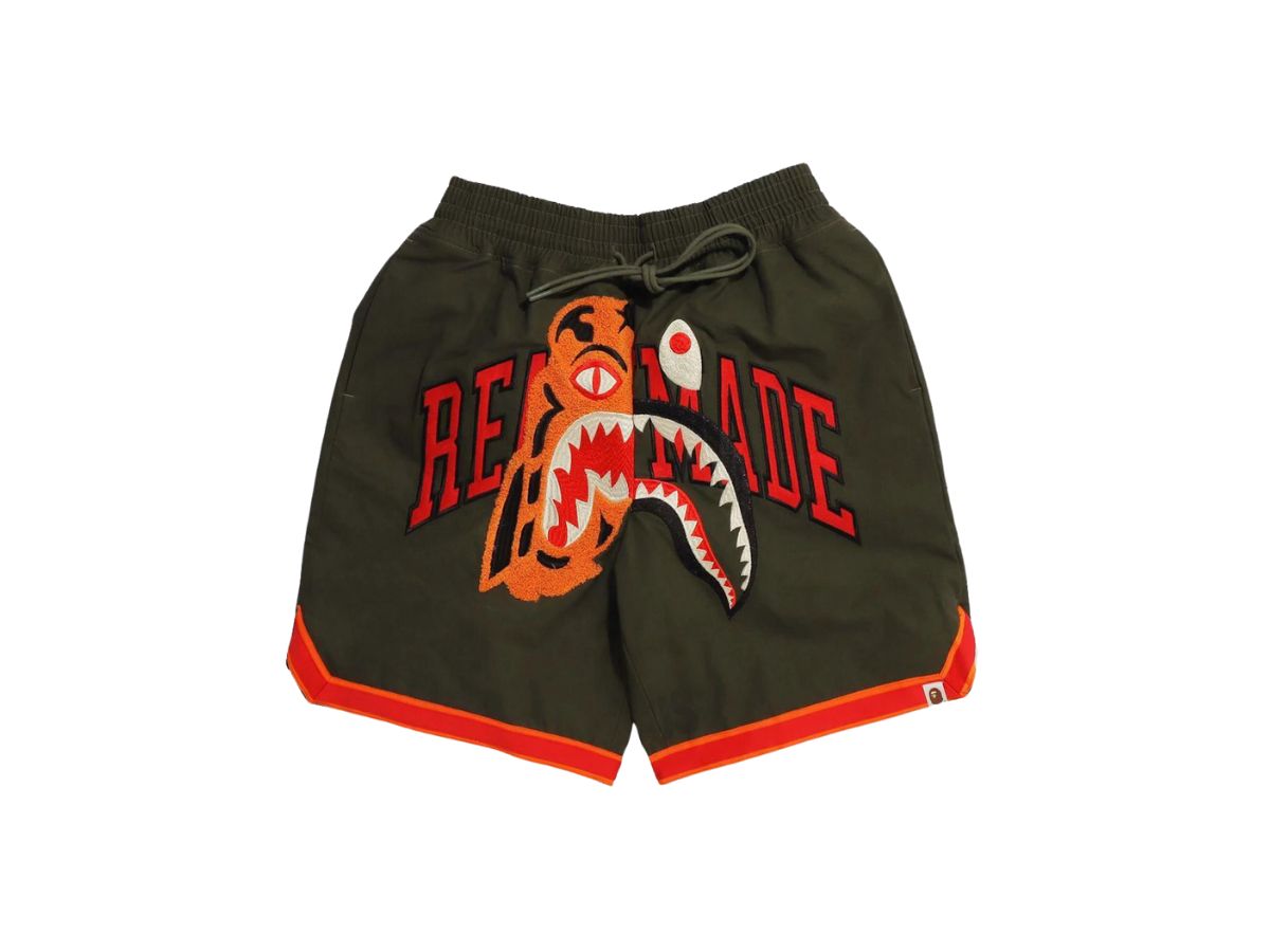 SASOM apparel BAPE x READYMADE Tiger Shark Basketball Short Olivedrab Check the latest price now