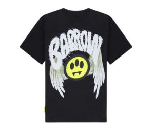 Barrow Jersey T-Shirt With Graffiti Print Nero-Black