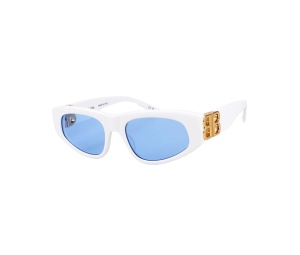 Buy Balenciaga BB0095S-004-53 In White Plastic Frame With Blue Lenses at Sasom – Authentic and Ready to Ship
