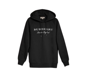 Buy Burberry Slogan Logo Hoodie Black at Sasom – Authentic and Ready to Ship