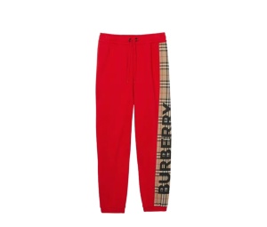 Buy Burberry Vintage Check Panel Cotton Trackpants Red at Sasom – Authentic and Ready to Ship