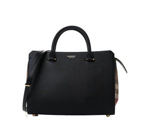 Buy Burberry Calfskin Mega Check Small Banwell Tote Black at Sasom – Authentic and Ready to Ship
