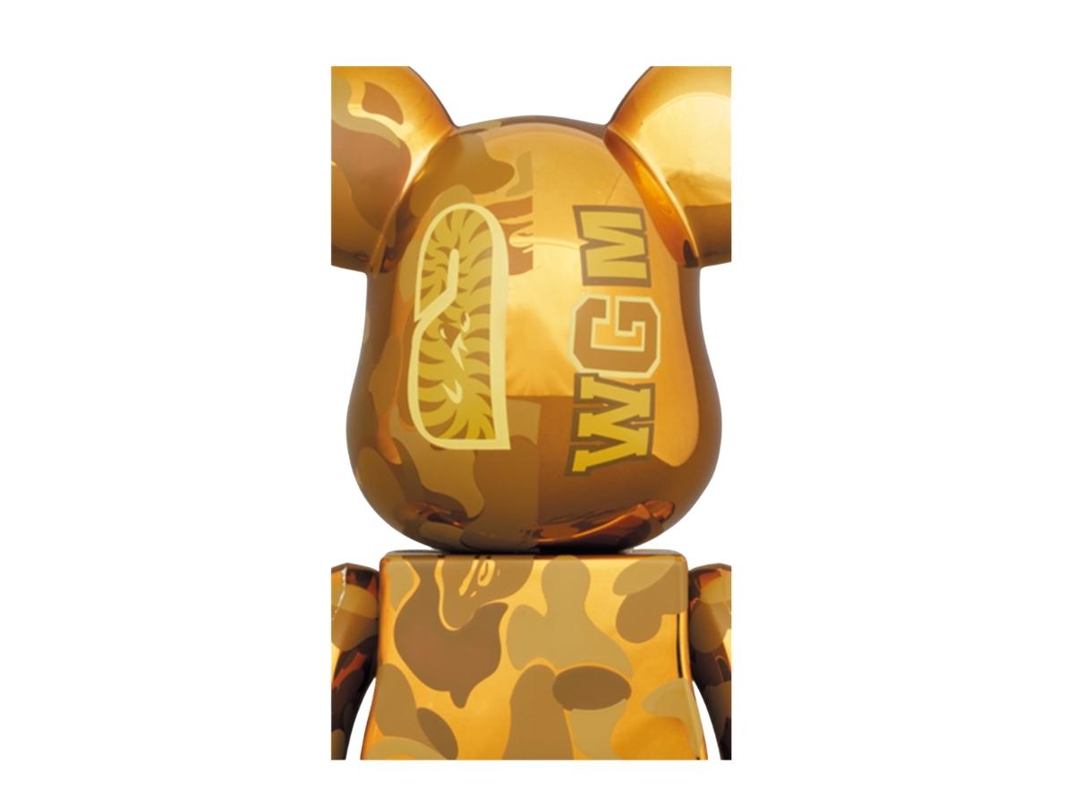 BE RBRICK Bape Camo Shark Gold silver 400 100