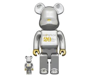 BE@RBRICK 20th Anniversary Gold & Silver Chrome Ver. 400% + 100%