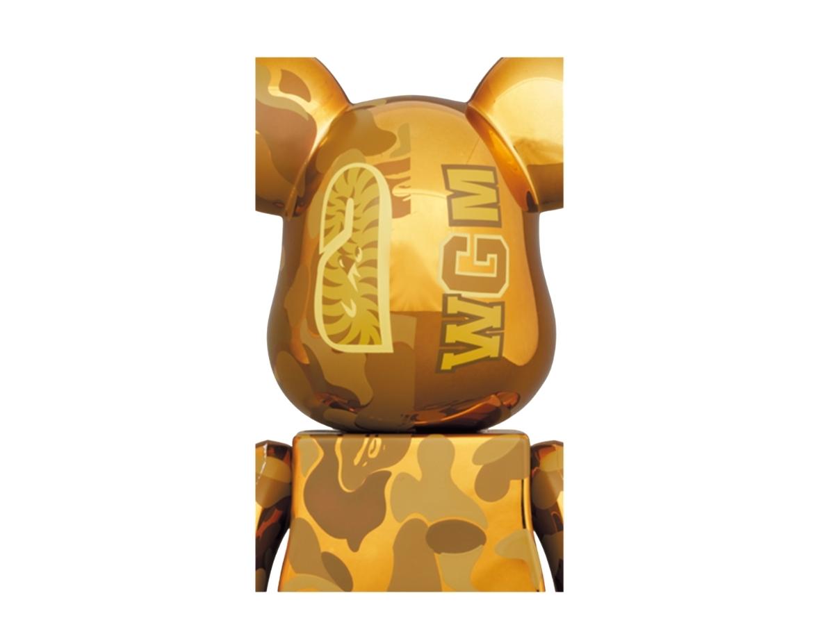 SASOM | collectibles BE@RBRICK Bape Camo Shark Gold silver 1000