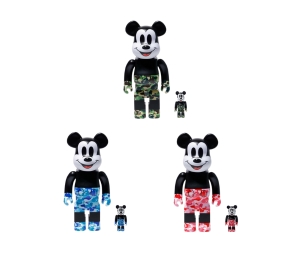 BE@RBRICK BAPE(R) Mickey Mouse 100％+400% Set 3 | ของแท้