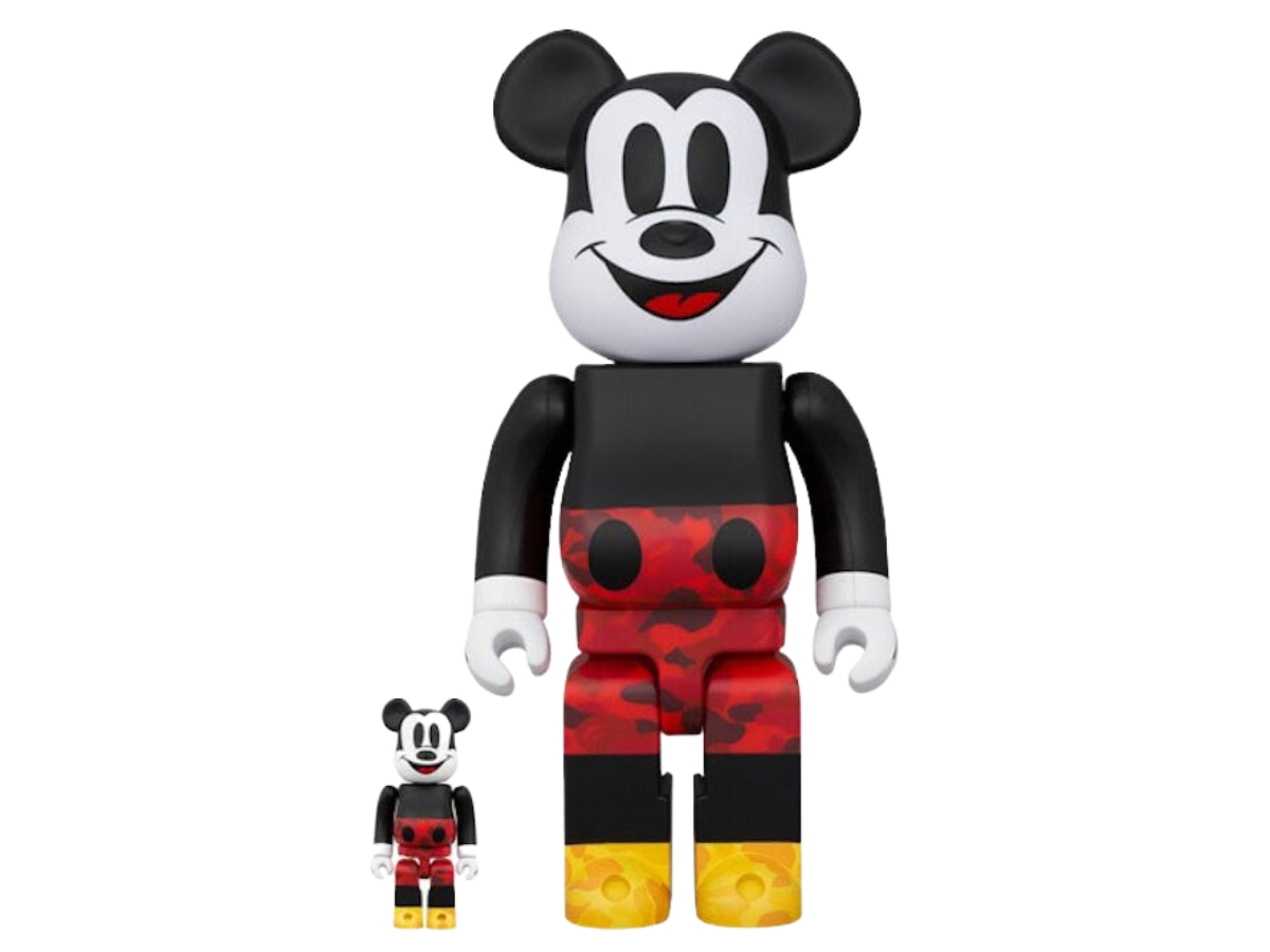 MEDICOM TOY - BE@RBRICK BAPE(R) MICKEY MOUSE 100％ 400% BE@RBRICK BAPE(R) Mickey Mouse Color Ver.400％ + 100％