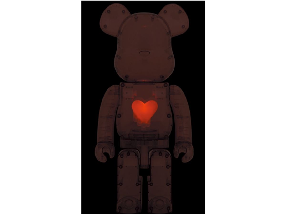 BE@RBRICK Emotionally Unavailable Clear Red Heart 1000%