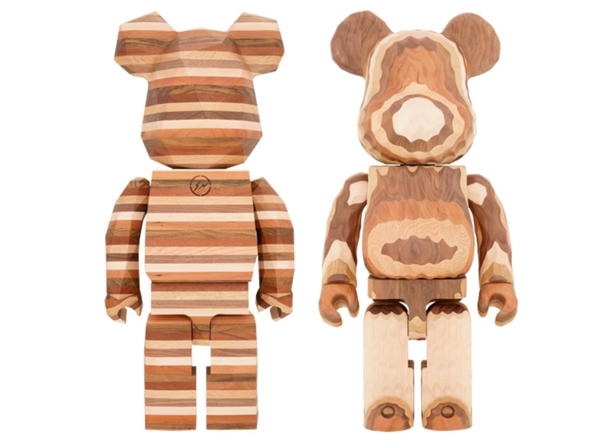 BE@RBRICK Karimoku Fragment Wooden Polygon Horizon & Carved Wooden 