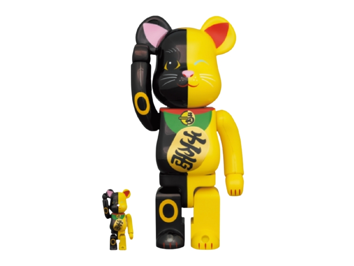 MEDICOM TOY - BE@RBRICK 招き猫 白×緑 、黒×黄100％&amp;400％4体セット MEDICOM TOY - BE@RBRICK 招き猫 白×緑 、黒×黄100％&400％4