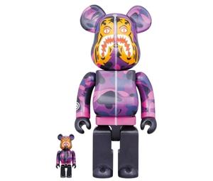 SASOM | collectibles BE@RBRICK x BAPE Camo Tiger Purple 400% + 100