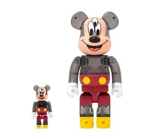 BE@RBRICK X CLOT X 3125C X Disney 3-Eyed Mickey Mouse 400% + 100% Set Translucent Black