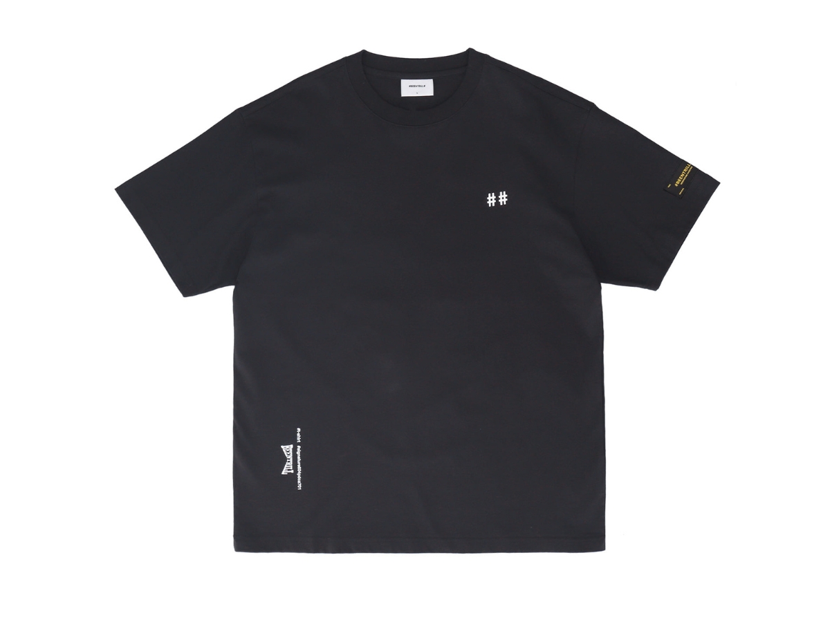BEENTRILL■Hashtag Standard Short-Sleeved T-Shirt■送料込 Beentrill Taping Hashtag Overfit Short Sleeve T-shirt Black