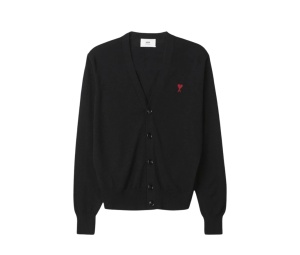 Buy Ami Paris AMI de Coeur Wool Cardigan Black at Sasom – Authentic and Ready to Ship