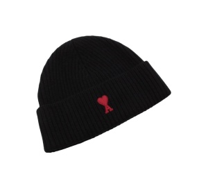 Buy Ami Paris Knit Beanie Black Red at Sasom – Authentic and Ready to Ship